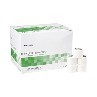McKesson Paper Medical Tape, 1 Inch x 1-1/2 Yard, White | Quantity - 1x CS