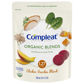 Compleat® Organic Blends Chicken-Garden Blenderized Whole Foods, 10.1 oz. Pouch | Quantity - 1x CS