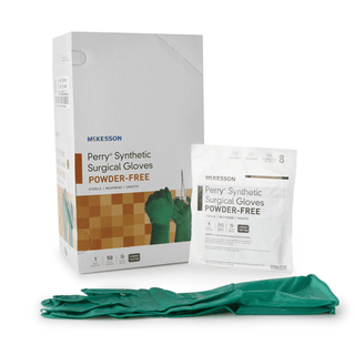 McKesson Perry® Performance Plus Polychloroprene Surgical Glove, Size 8, Green | Quantity - 1x PR