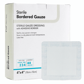 DermaRite® Adhesive Dressing, 4 x 4 Inch, White | Quantity - 1x EA