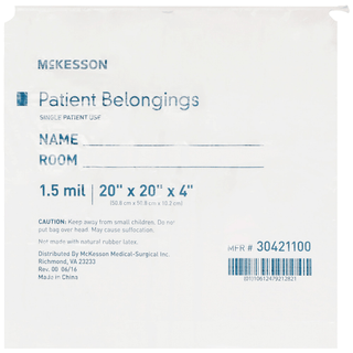 McKesson Patient Belongings Bag, White | Quantity - 1x CS
