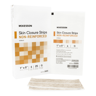 McKesson Non-Reinforced Skin Closure Strip, 1 x 5 Inch | Quantity - 1x BX
