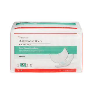Wings™ Ultra Quilted Extra Heavy Absorbency Incontinence Brief, Medium | Quantity - 1x BG