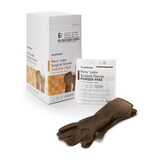 McKesson Perry® Latex Surgical Glove, Size 6.5, Brown | Quantity - 1x BX