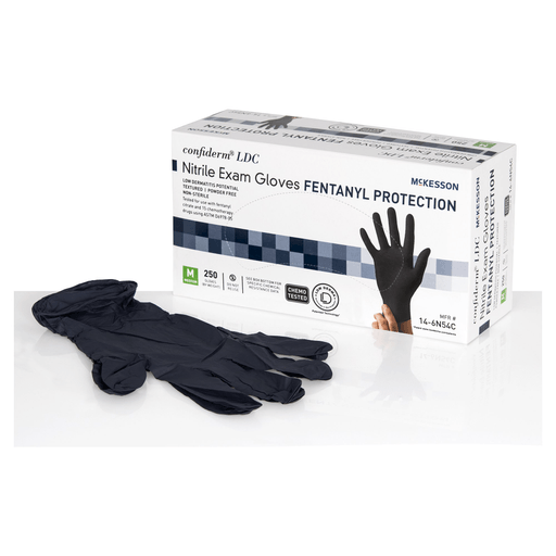 McKesson Confiderm® LDC Nitrile Exam Glove, Medium, Black | Quantity - 1x BX