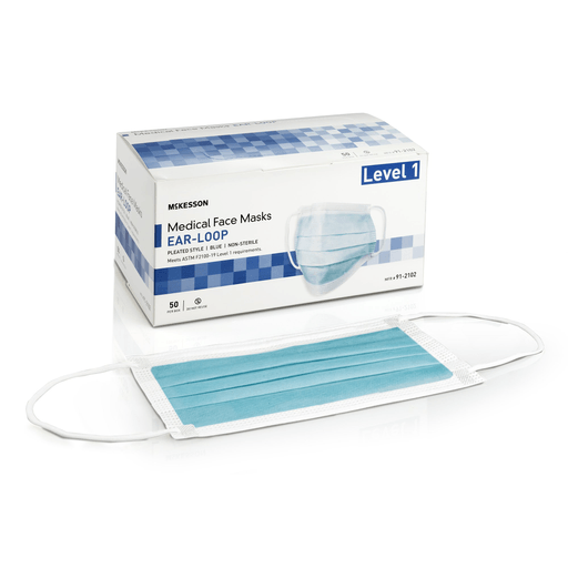 McKesson ASTM Level 1 Medical Face Masks, Blue | Quantity - 1x CS