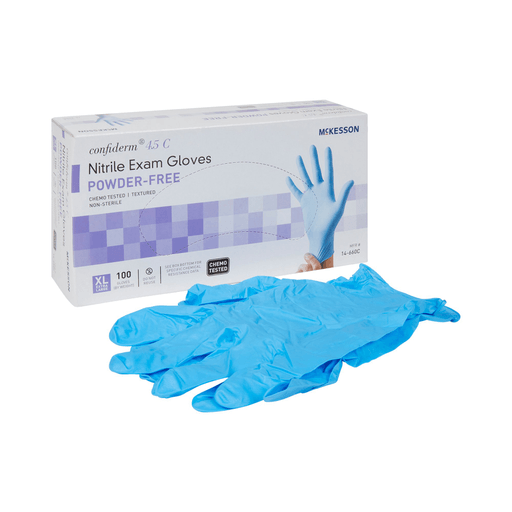 McKesson Confiderm® 4.5C Nitrile Exam Glove, Extra Large, Blue | Quantity - 1x CS