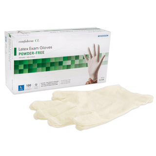 McKesson Confiderm® CL Latex Exam Glove, Large, Ivory | Quantity - 1x BX