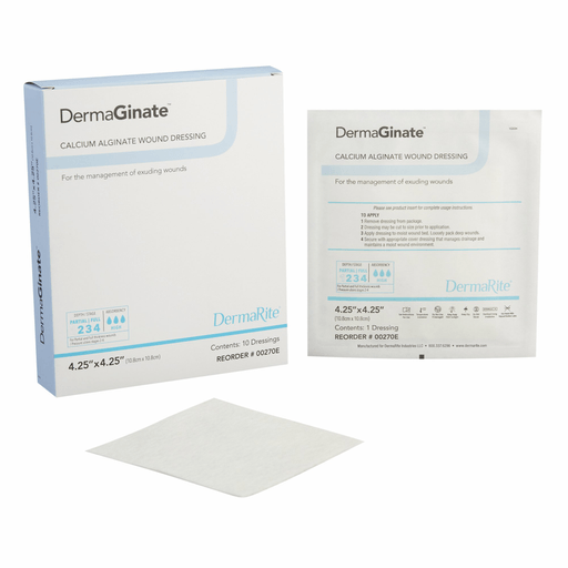 DermaGinate® Alginate Dressing, 4-1/4 x 4-1/4 Inch | Quantity - 1x EA