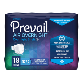 Prevail Air™ Overnight Briefs Overnight Absorbency, Size 2 | Quantity - 1x CS