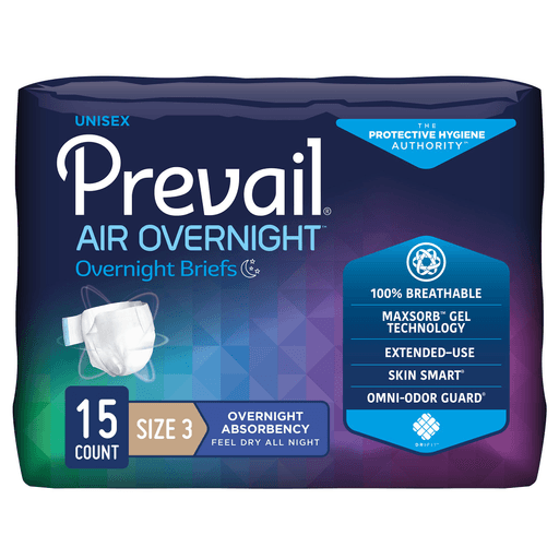 Prevail Air™ Overnight Briefs Overnight Absorbency, Size 3 | Quantity - 1x CS