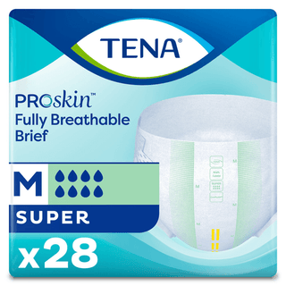 TENA Super Adult Heavy-Absorbent Incontinence Brief, Medium | Quantity - 1x CS