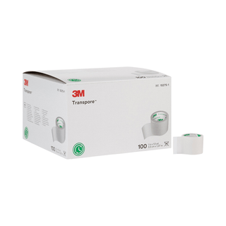 3M™ Transpore™ Plastic Medical Tape, 1 Inch x 1-1/2 Yard, Transparent | Quantity - 1x BX