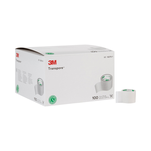 3M™ Transpore™ Plastic Medical Tape, 1 Inch x 1-1/2 Yard, Transparent | Quantity - 1x BX
