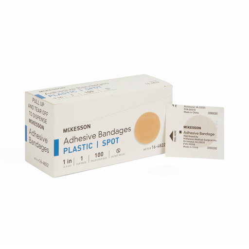 McKesson Round Tan Adhesive Spot Bandage, 1 Inch | Quantity - 1x BX