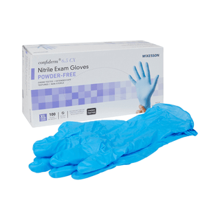 McKesson Confiderm® 6.5CX Nitrile Extended Cuff Length Exam Glove, X-Large, Blue | Quantity - 1x CS