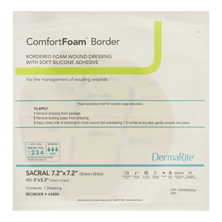 ComfortFoam™ Border Foam Wound Dressing w/ Adhesive, Sacral 18.4 x 18.4 cm | Quantity - 1x BX