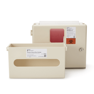 McKesson Prevent® Sharps Wall Cabinet with Glove Box, 12¼ x 4¾ x 15 Inch | Quantity - 1x EA