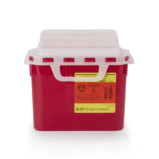 BD™ Red Sharps Container, 5.4 Quart, 12 x 12 x 4-4/5 Inch | Quantity - 1x CS