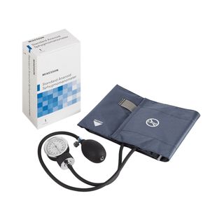 McKesson Aneroid Sphygmomanometer with Cuff, 2-Tube, Pocket-Size, Large Cuff | Quantity - 1x CS