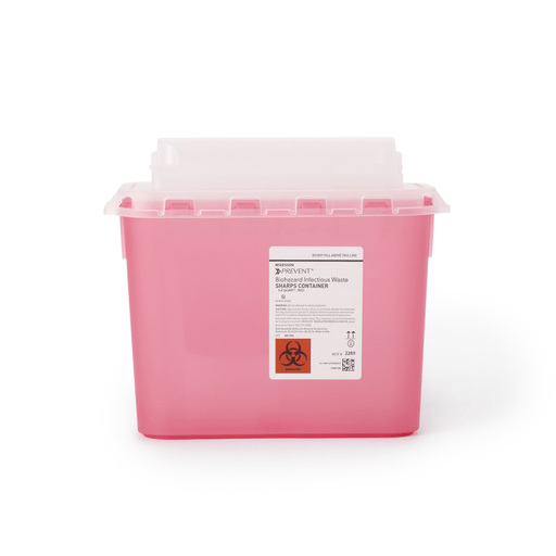 McKesson Prevent® Two-Piece Sharps Container, 5.4 Quart, 11 x 12 x 4-3/4 Inch | Quantity - 1x CS
