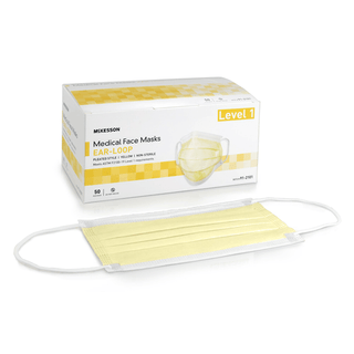 McKesson ASTM Level 1 Medical Face Masks, Yellow | Quantity - 1x BX