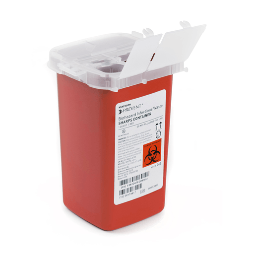 McKesson Prevent® Sharps Container, 1 Quart, 6-1/4 x 4-1/4 x 4-1/4 Inch | Quantity - 1x CS