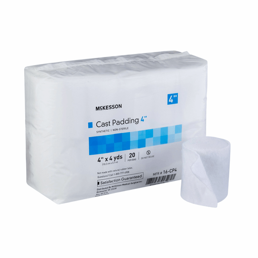 McKesson White Polyester Cast Padding, 4 Inch x 4 Yard | Quantity - 1x CS