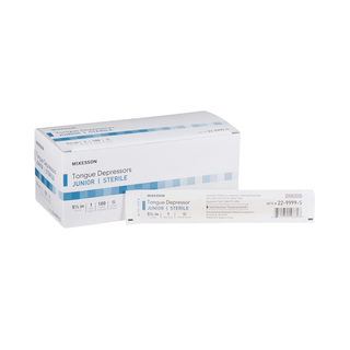 McKesson Tongue Depressors, Junior, 5.5" Length Wood, Sterile, 15.9 mm | Quantity - 1x CS