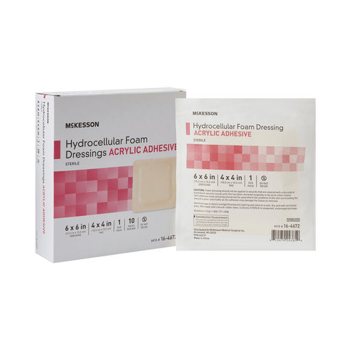 McKesson Acrylic Adhesive with Border Foam Dressing, 6 x 6 Inch | Quantity - 1x EA