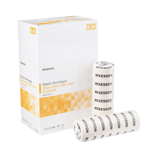 McKesson Double Hook and Loop Closure Elastic Bandage, 6 Inch x 5 Yard | Quantity - 1x CS