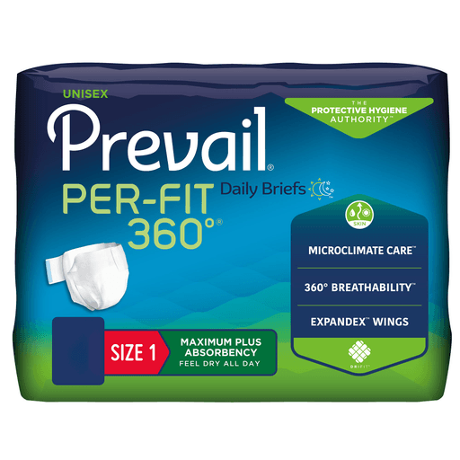 Prevail® Per-Fit 360°™ Daily Briefs, Maximum Plus, Size 1 | Quantity - 1x CS