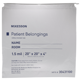 McKesson Patient Belongings Bag, Clear | Quantity - 1x PK