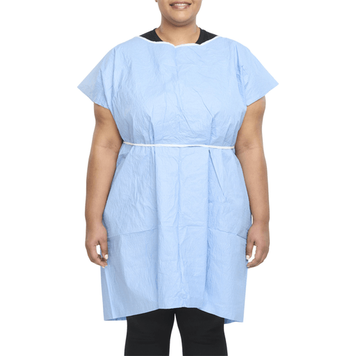 Graham Medical Patient Exam Gown, Extra Large, Blue | Quantity - 1x CS