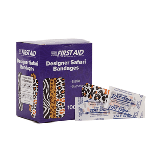American® White Cross Stat Strip® Designer Safari Adhesive Strip, ¾ x 3 Inch | Quantity - 1x BX