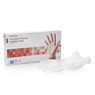 McKesson Confiderm® Vinyl Exam Glove, Large, Clear | Quantity - 1x BX