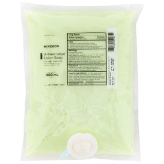 McKesson Antimicrobial Lotion Soap, Herbal Scent, With Aloe, 1,000 mL Refill Bag | Quantity - 1x EA