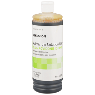 McKesson Bactericide Antiseptic PVP Scrub Solution, 16 oz. Bottle | Quantity - 1x CS