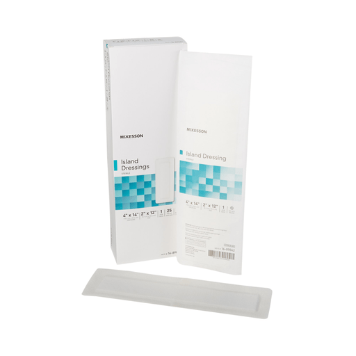 McKesson White Adhesive Dressing, 4 x 14 Inch | Quantity - 1x CS