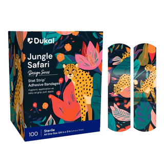 BANDAGE, ADHSV STRIP SAFARI 3/4"X3" (100/BX 12BX/CS) | Quantity - 1x BX