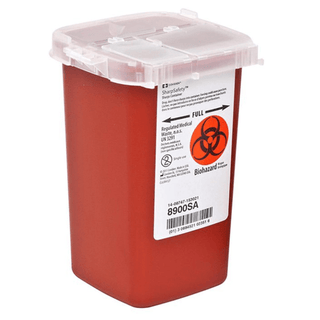 SharpSafety™ Phlebotomy Sharps Container, 1 Quart, 6¼ x 4½ x 4¼ Inch | Quantity - 1x CS