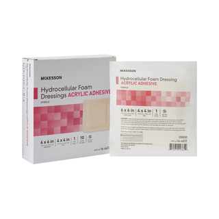 McKesson Acrylic Adhesive with Border Foam Dressing, 6 x 6 Inch | Quantity - 1x EA