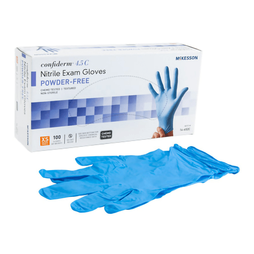 McKesson Confiderm® 4.5C Nitrile Exam Glove, Extra Small, Blue | Quantity - 1x BX