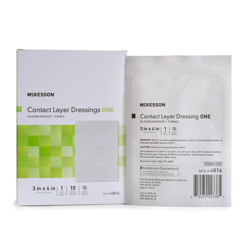 McKesson Silicone Wound Contact Layer Dressing, 3 x 4 Inch | Quantity - 1x CS