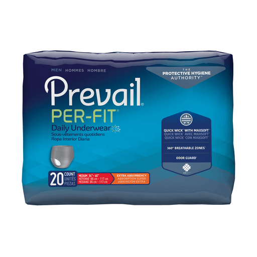 Prevail® Per-Fit® Men Adult Moderate Absorbent Underwear, Medium, White | Quantity - 1x CS