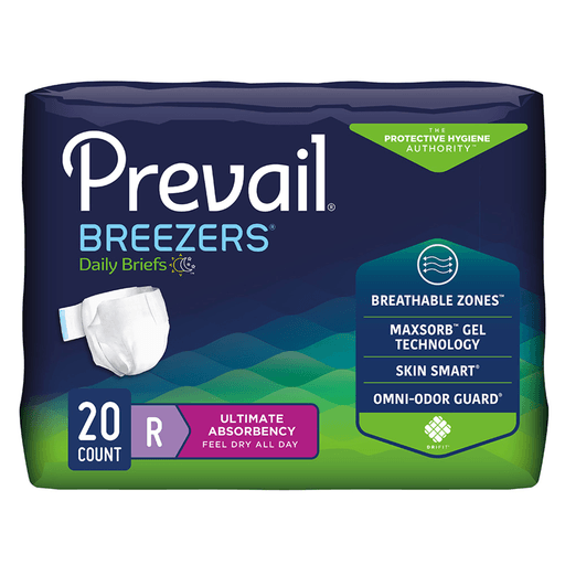 Prevail® Breezers® Ultimate Absorbency Incontinence Briefs, Regular | Quantity - 1x BG