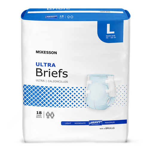 McKesson Ultra Heavy Absorbency Incontinence Brief, Large | Quantity - 1x BG