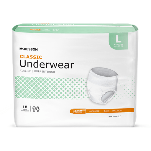 McKesson Classic Light Absorbency Incontinence Underwear, Large | Quantity - 1x CS