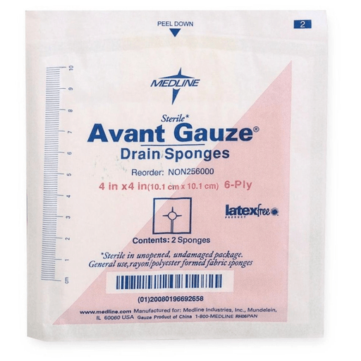 Avant Gauze® Drain Sponge, 4 x 4 inch, 6-Ply | Quantity - 1x CS