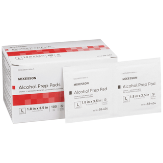 McKesson Alcohol Prep Pad Isopropyl Alcohol, 1-4/5 x 3-1/2 Inch | Quantity - 1x BX